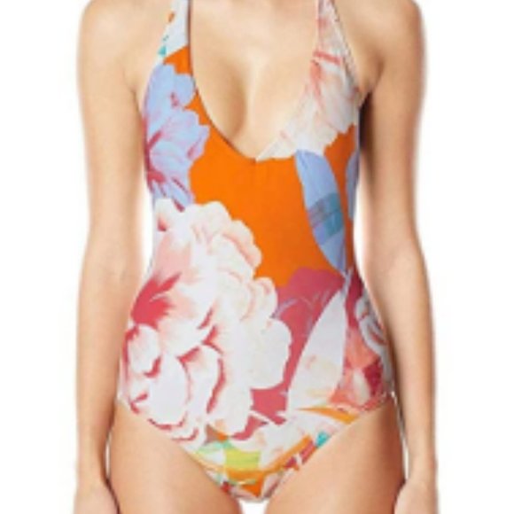 Echo Design Women's Floral Low-v Back One Piece - Picture 1 of 2